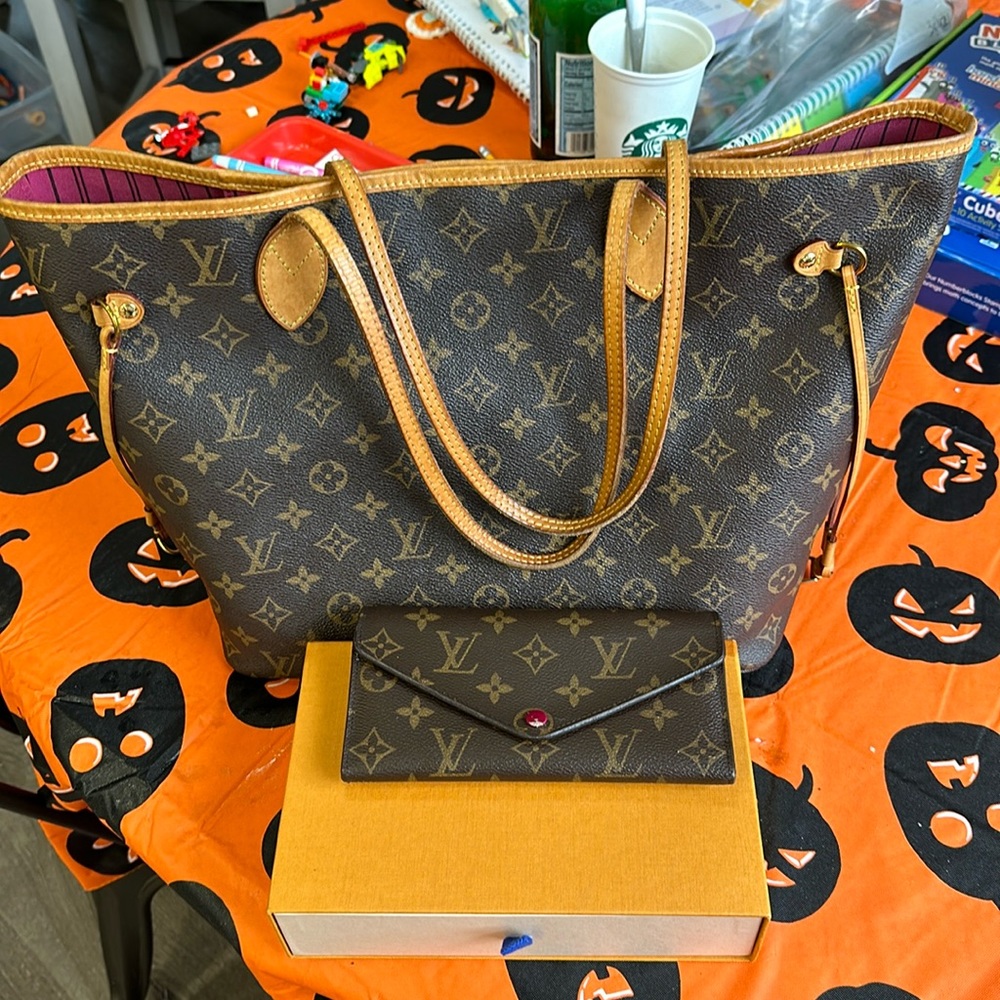 Louis Vuitton neverfull mm and Josephine wallet